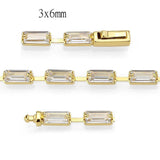 Alamode Gold Brass Bracelet with AAA Grade CZ in Clear - Alamode - Flyclothing LLC
