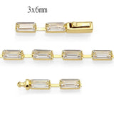 Alamode Gold Brass Bracelet with AAA Grade CZ in Clear - Alamode