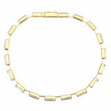 Alamode Gold Brass Bracelet with AAA Grade CZ in Clear - Alamode - Flyclothing LLC