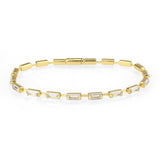 Alamode Gold Brass Bracelet with AAA Grade CZ in Clear - Alamode