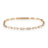 Alamode Rose Gold Brass Bracelet with AAA Grade CZ in Clear - Alamode - Flyclothing LLC