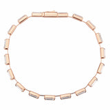 Alamode Rose Gold Brass Bracelet with AAA Grade CZ in Clear - Alamode - Flyclothing LLC