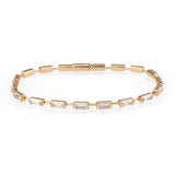 Alamode Rose Gold Brass Bracelet with AAA Grade CZ in Clear - Alamode