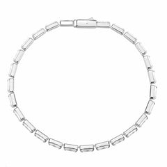 Alamode Rhodium Brass Bracelet with AAA Grade CZ in Clear - Alamode