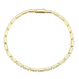 Alamode Gold Brass Bracelet with AAA Grade CZ in Clear - Alamode - Flyclothing LLC