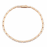 Alamode Rose Gold Brass Bracelet with AAA Grade CZ in Clear - Alamode - Flyclothing LLC