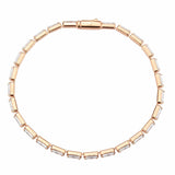 Alamode Rose Gold Brass Bracelet with AAA Grade CZ in Clear - Alamode - Flyclothing LLC