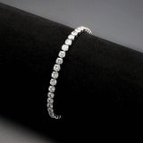 Alamode Rhodium Brass Bracelet with AAA Grade CZ in Clear - Alamode - Flyclothing LLC