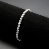 Alamode Rhodium Brass Bracelet with AAA Grade CZ in Clear - Alamode