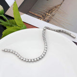 Alamode Rhodium Brass Bracelet with AAA Grade CZ in Clear - Alamode - Flyclothing LLC