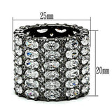 Alamode Ruthenium Brass Ring with AAA Grade CZ in Clear - Alamode - Flyclothing LLC