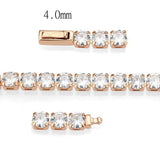 Alamode Rose Gold Brass Bracelet with AAA Grade CZ in Clear - Alamode - Flyclothing LLC