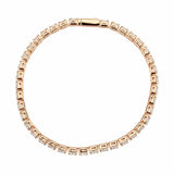 Alamode Rose Gold Brass Bracelet with AAA Grade CZ in Clear - Alamode - Flyclothing LLC
