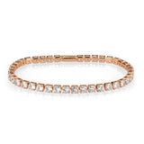 Alamode Rose Gold Brass Bracelet with AAA Grade CZ in Clear - Alamode