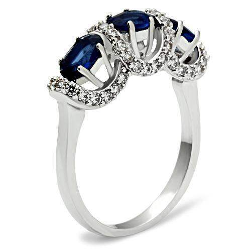 Alamode Rhodium Brass Ring with Synthetic Synthetic Glass in Montana - Alamode - Flyclothing LLC