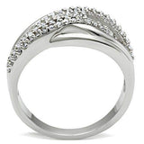 Alamode Rhodium Brass Ring with AAA Grade CZ in Clear - Alamode - Flyclothing LLC