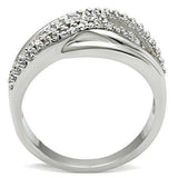 Alamode Rhodium Brass Ring with AAA Grade CZ in Clear - Alamode - Flyclothing LLC