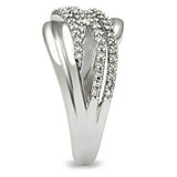 Alamode Rhodium Brass Ring with AAA Grade CZ in Clear - Alamode - Flyclothing LLC
