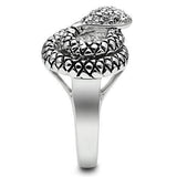 Alamode Rhodium Brass Ring with Top Grade Crystal in Clear - Alamode - Flyclothing LLC