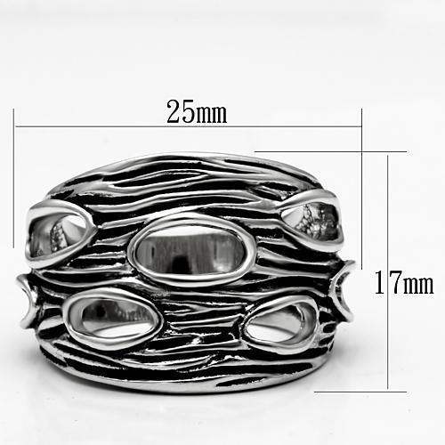 Alamode Rhodium Brass Ring with No Stone - Alamode - Flyclothing LLC