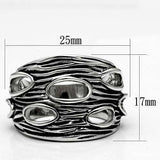 Alamode Rhodium Brass Ring with No Stone - Alamode - Flyclothing LLC