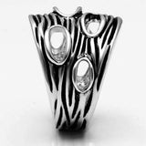 Alamode Rhodium Brass Ring with No Stone - Alamode - Flyclothing LLC