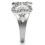 Alamode Rhodium Brass Ring with Top Grade Crystal in Clear - Alamode - Flyclothing LLC