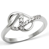 Alamode Rhodium Brass Ring with AAA Grade CZ in Clear - Alamode - Flyclothing LLC
