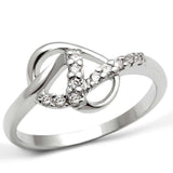 Alamode Rhodium Brass Ring with AAA Grade CZ in Clear - Alamode - Flyclothing LLC