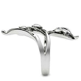 Alamode Rhodium Brass Ring with Top Grade Crystal in Clear - Alamode - Flyclothing LLC