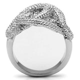 Alamode Rhodium Brass Ring with AAA Grade CZ in Clear - Alamode - Flyclothing LLC