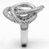 Alamode Rhodium Brass Ring with AAA Grade CZ in Clear - Alamode - Flyclothing LLC
