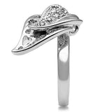 Alamode Rhodium Brass Ring with AAA Grade CZ in Clear - Alamode