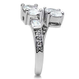 Alamode Rhodium Brass Ring with AAA Grade CZ in Clear - Alamode - Flyclothing LLC