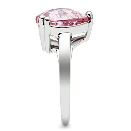 Alamode Rhodium Brass Ring with AAA Grade CZ in Rose - Alamode - Flyclothing LLC