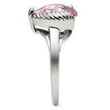 Alamode Rhodium Brass Ring with AAA Grade CZ in Rose - Alamode - Flyclothing LLC