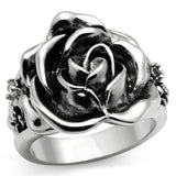Alamode Rhodium Brass Ring with AAA Grade CZ in Clear - Alamode