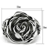 Alamode Rhodium Brass Ring with AAA Grade CZ in Clear - Alamode