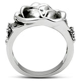 Alamode Rhodium Brass Ring with AAA Grade CZ in Clear - Alamode