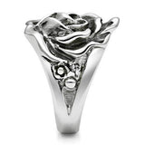 Alamode Rhodium Brass Ring with AAA Grade CZ in Clear - Alamode - Flyclothing LLC