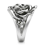 Alamode Rhodium Brass Ring with AAA Grade CZ in Clear - Alamode
