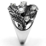 Alamode Rhodium Brass Ring with AAA Grade CZ in Clear - Alamode - Flyclothing LLC