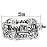 Alamode Rhodium Brass Ring with AAA Grade CZ in Clear - Alamode
