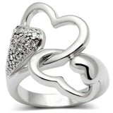 Alamode Rhodium Brass Ring with AAA Grade CZ in Clear - Alamode - Flyclothing LLC