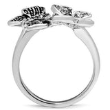 Alamode Rhodium Brass Ring with AAA Grade CZ in Clear - Alamode