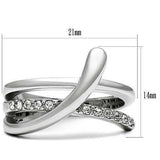 Alamode Rhodium Brass Ring with Top Grade Crystal in Clear - Alamode - Flyclothing LLC