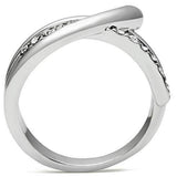 Alamode Rhodium Brass Ring with Top Grade Crystal in Clear - Alamode - Flyclothing LLC