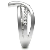 Alamode Rhodium Brass Ring with Top Grade Crystal in Clear - Alamode - Flyclothing LLC