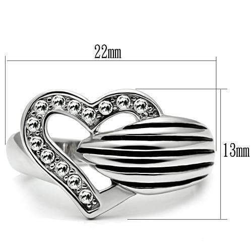 Alamode Rhodium Brass Ring with Top Grade Crystal in Clear - Alamode - Flyclothing LLC