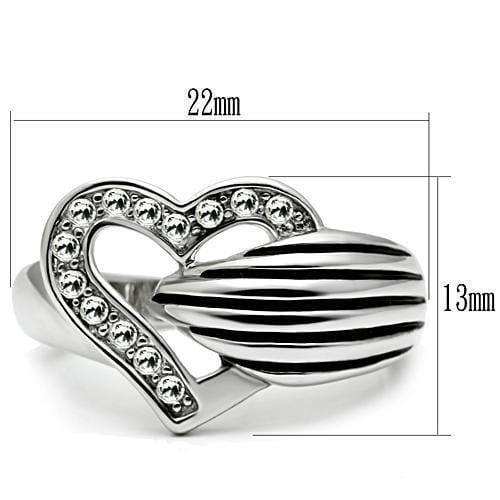 Alamode Rhodium Brass Ring with Top Grade Crystal in Clear - Alamode - Flyclothing LLC